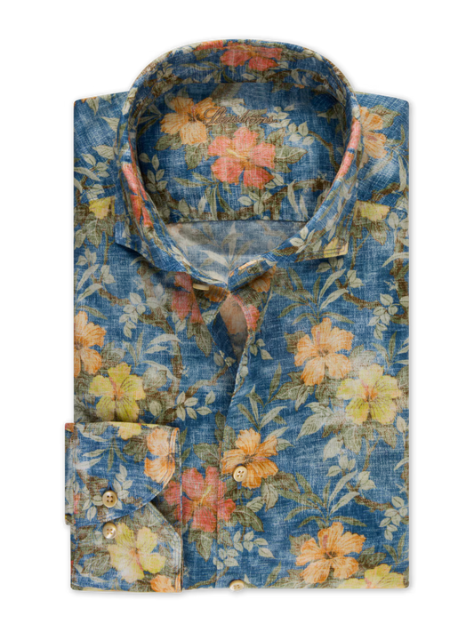 Stenströms Floral Linen Shirt in Slim Fit