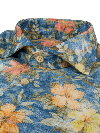 Stenströms Floral Linen Shirt in Slim Fit