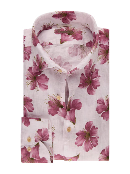 Stenstroms Floral Linen Shirt-Rose