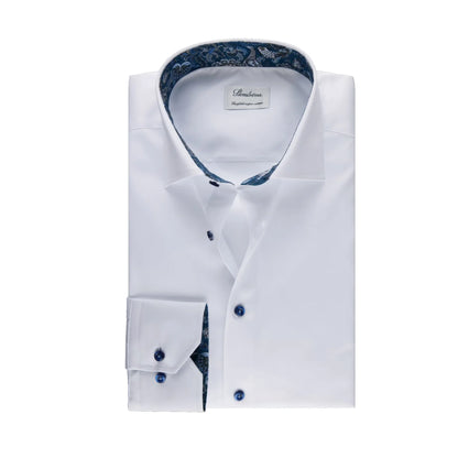 Stenstroms White Contrast Twill Sport Shirt