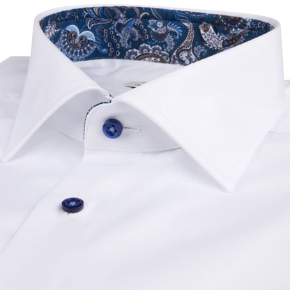 Stenstroms White Contrast Twill Sport Shirt