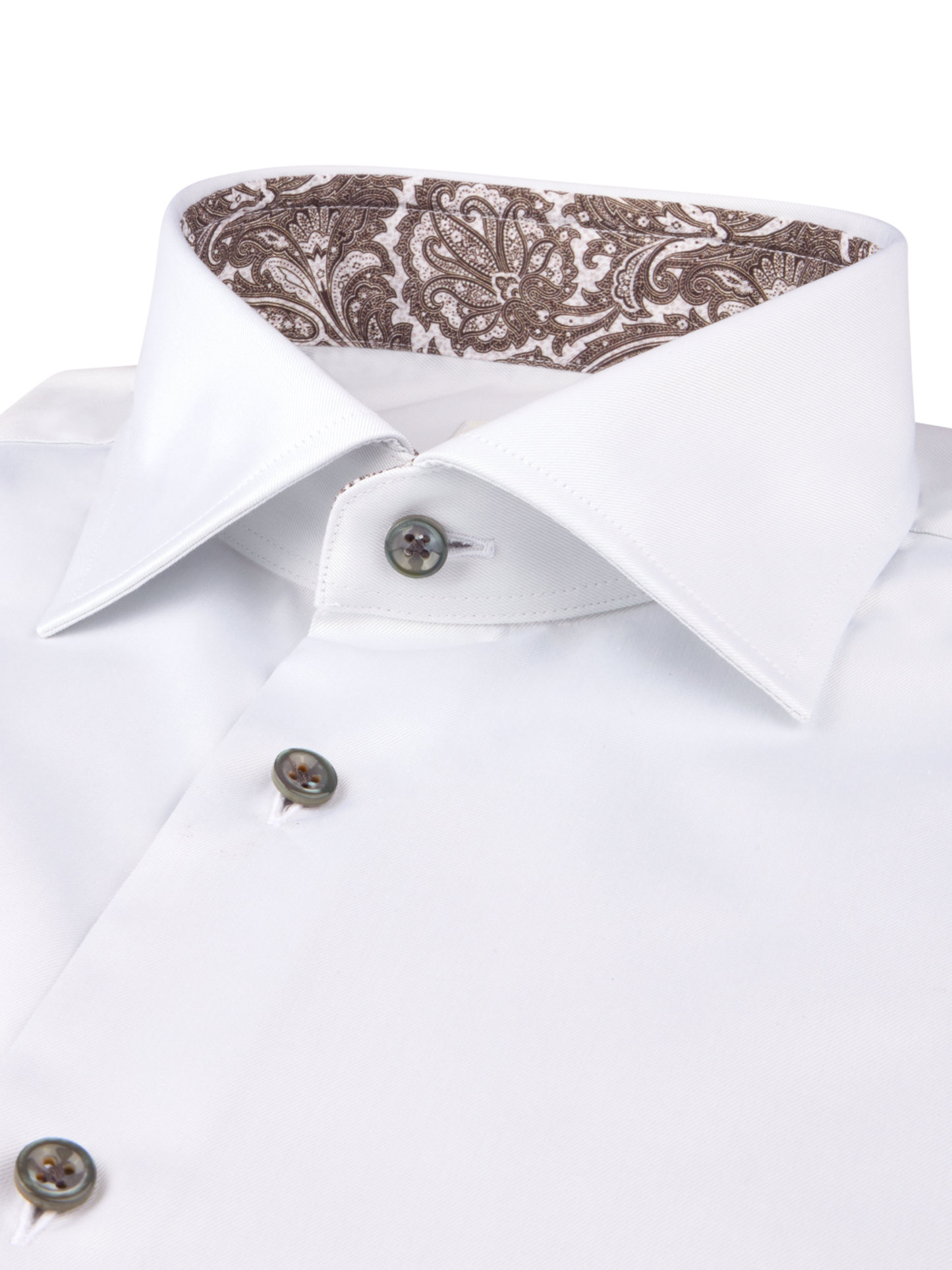 Stenströms Regular Fit Contrast Twill Shirt in Light Grey