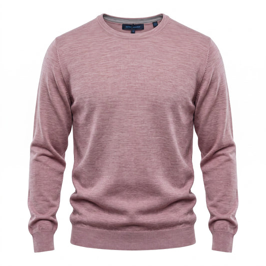 Patrick Assaraf 100% Merino Wool Crew Sweater- Rose