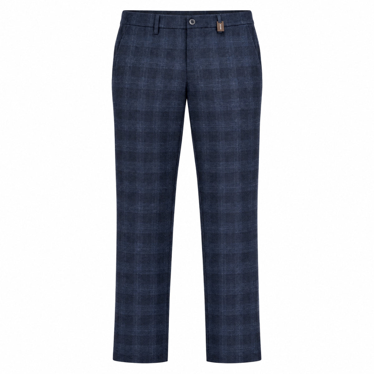 Alberto Lou Wool Check Flannel Pants in Blue