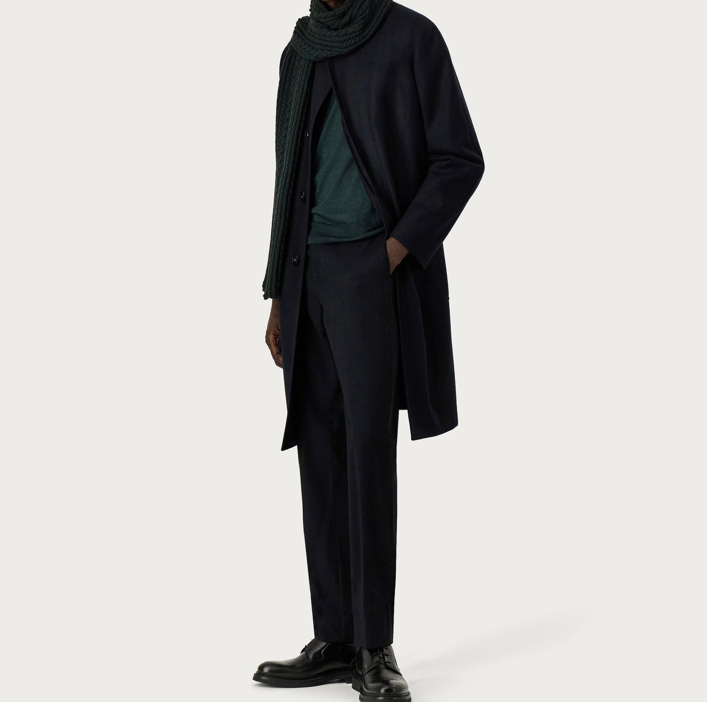 Canali Kei Wool & Cashmere Topcoat in Black