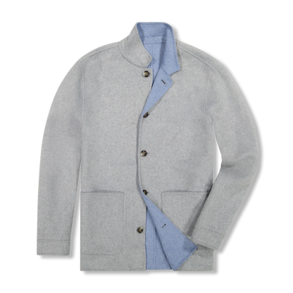 Gimo’s Ultra-Soft Double-Faced Wool Reversible Coat – Light Gray