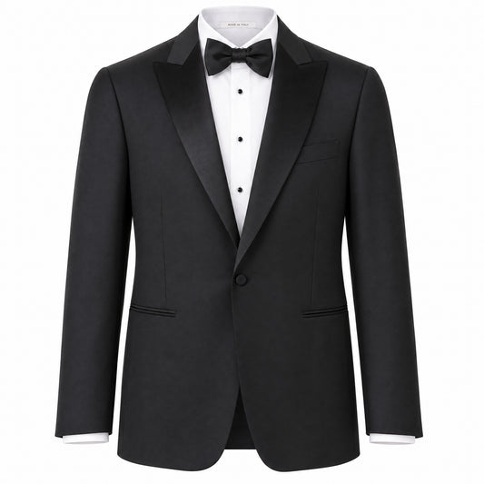 Pal Zileri 100% Wool Peak Lapel Tuxedo in Vicenza (Z Model) in Black