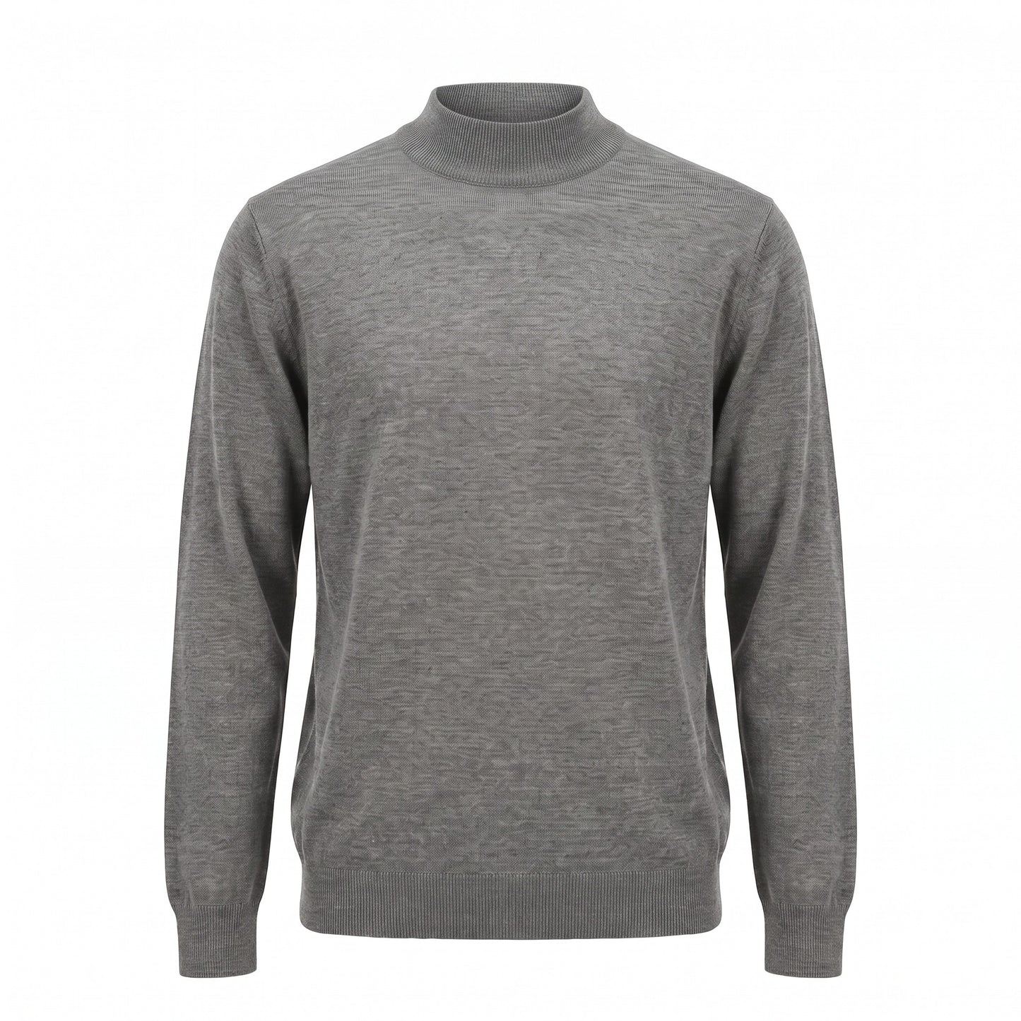 Ferrante Extra Fine Merino Wool Mock Sweater in Gray