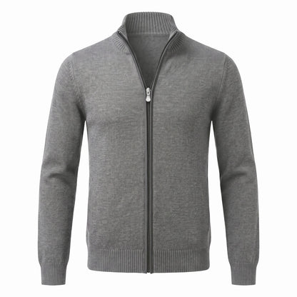 Gran Sasso Extra Fine Merino Wool Quarter-Zip Sweater in Md Gray