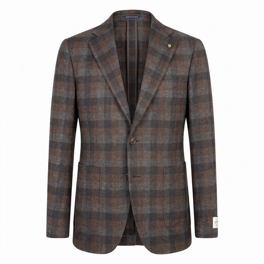 Belvest "Jacket in the Box" Wool & Cashmere In Mocha & Gray