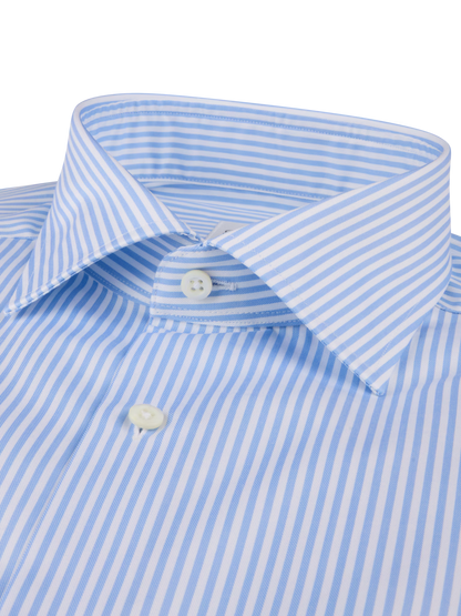Stenströms Slim Light Blue Striped Twill Shirt