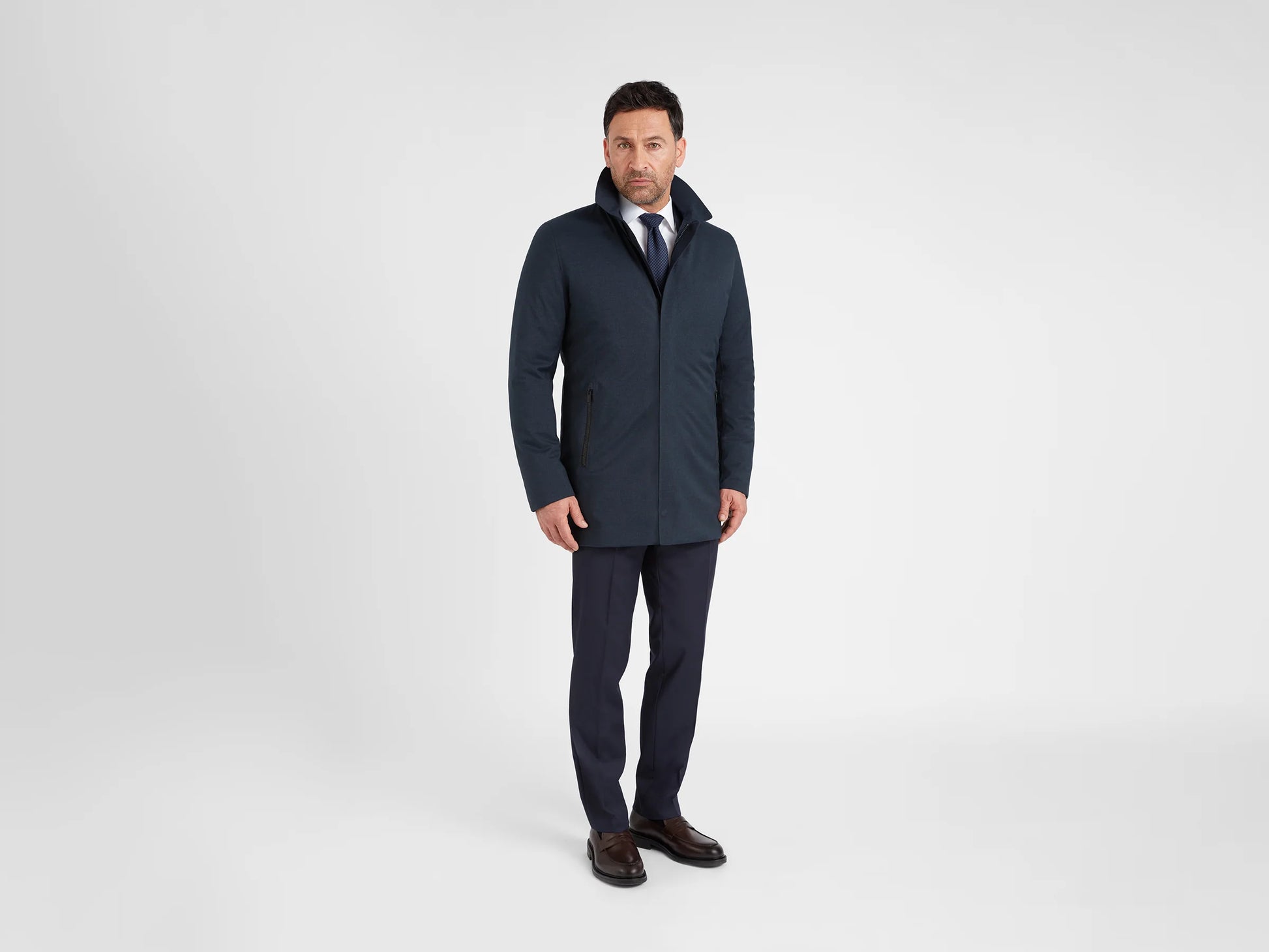 UBR Regulator Coat in Blue Melange – Uomo San Francisco UBR Regulator Coat in Blue Melange – Uomo San Francisco
