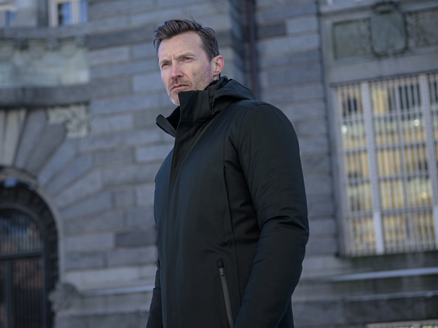 UBR Regulator Savile Wool Parka  with Removable Hood  in Gray