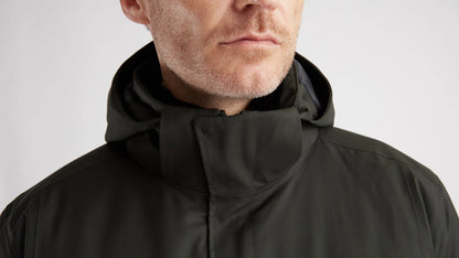 UBR Regulator Savile Wool Parka  with Removable Hood  in dark Olive