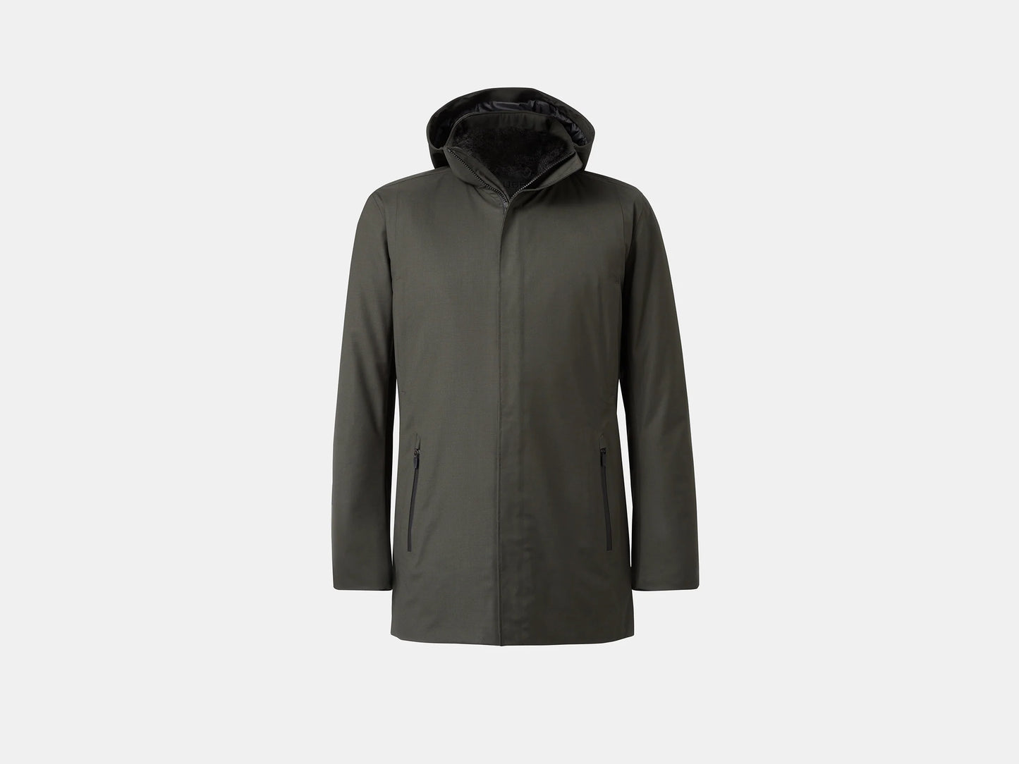 UBR Regulator Savile Wool Parka  with Removable Hood  in dark Olive