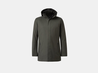 UBR Regulator Savile Wool Parka  with Removable Hood  in dark Olive