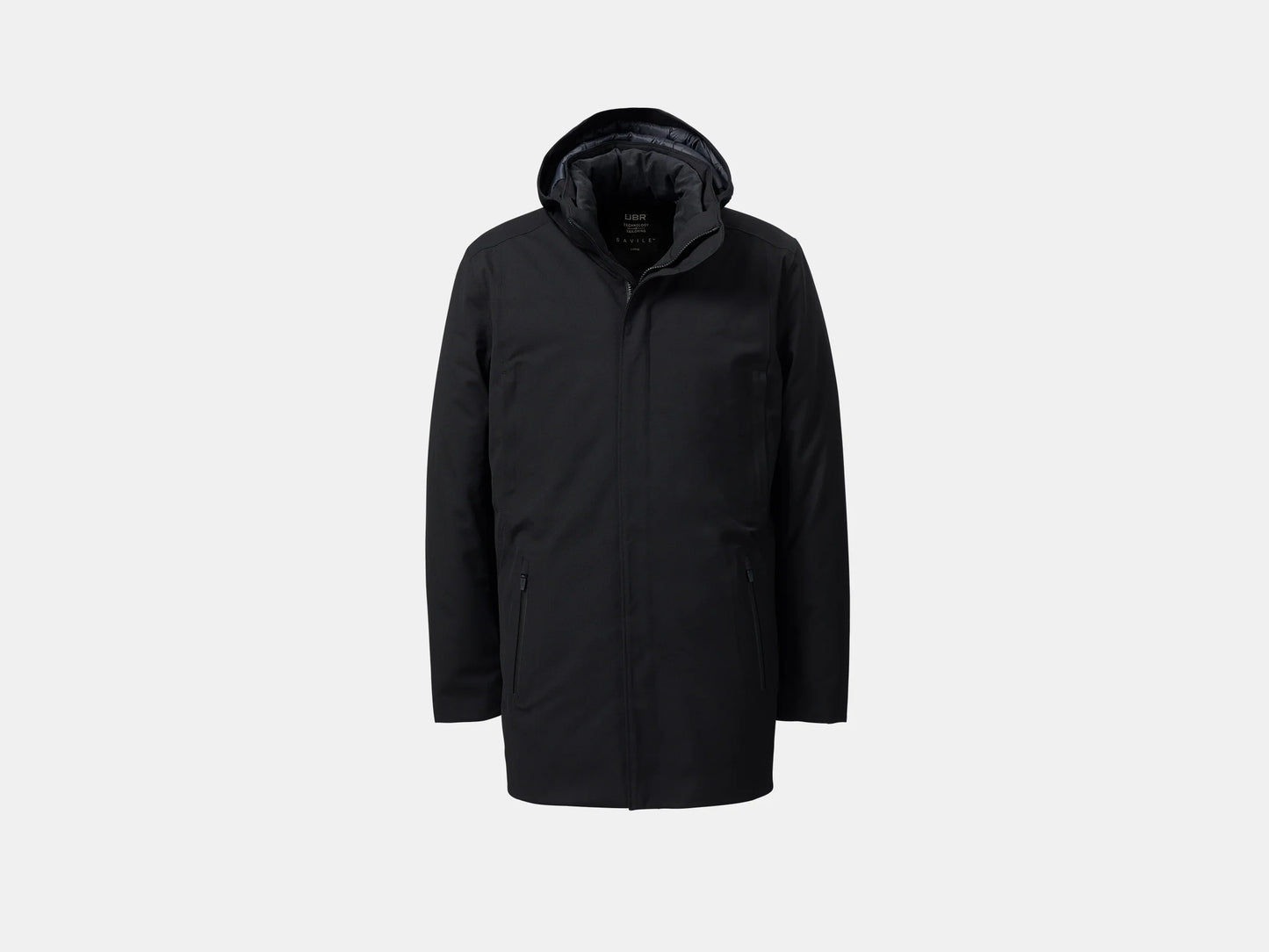 UBR Regulator Savile Wool Parka  with Removable Hood  in Black