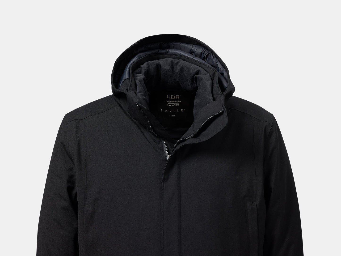 UBR Regulator Savile Wool Parka  with Removable Hood  in Black