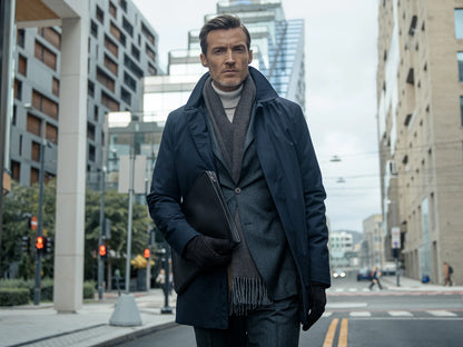 UBR Regulator™ Savile Wool Coat – Navy Blue