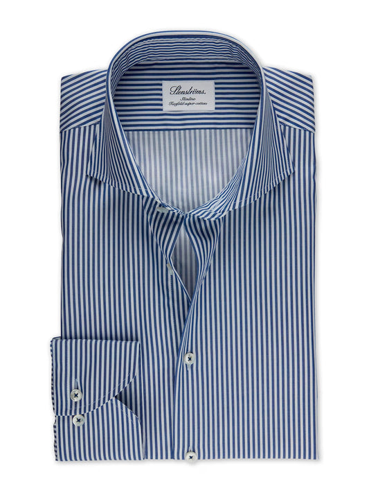 Stenströms Blue Striped Twill Shirt -Light Blue