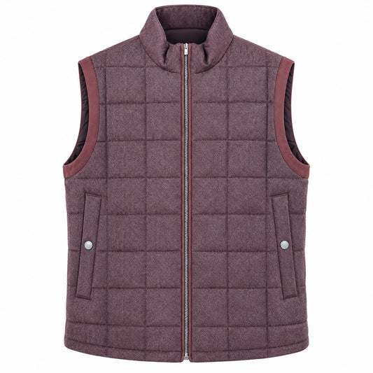 Pal Zileri Reversible Quilted Vest in Burgundy