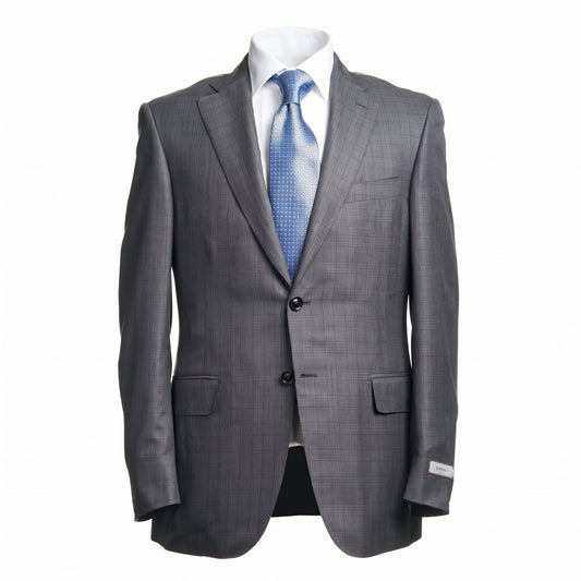Canali Suit in Super 150s Wool Exclusive in Grey Olive Check
