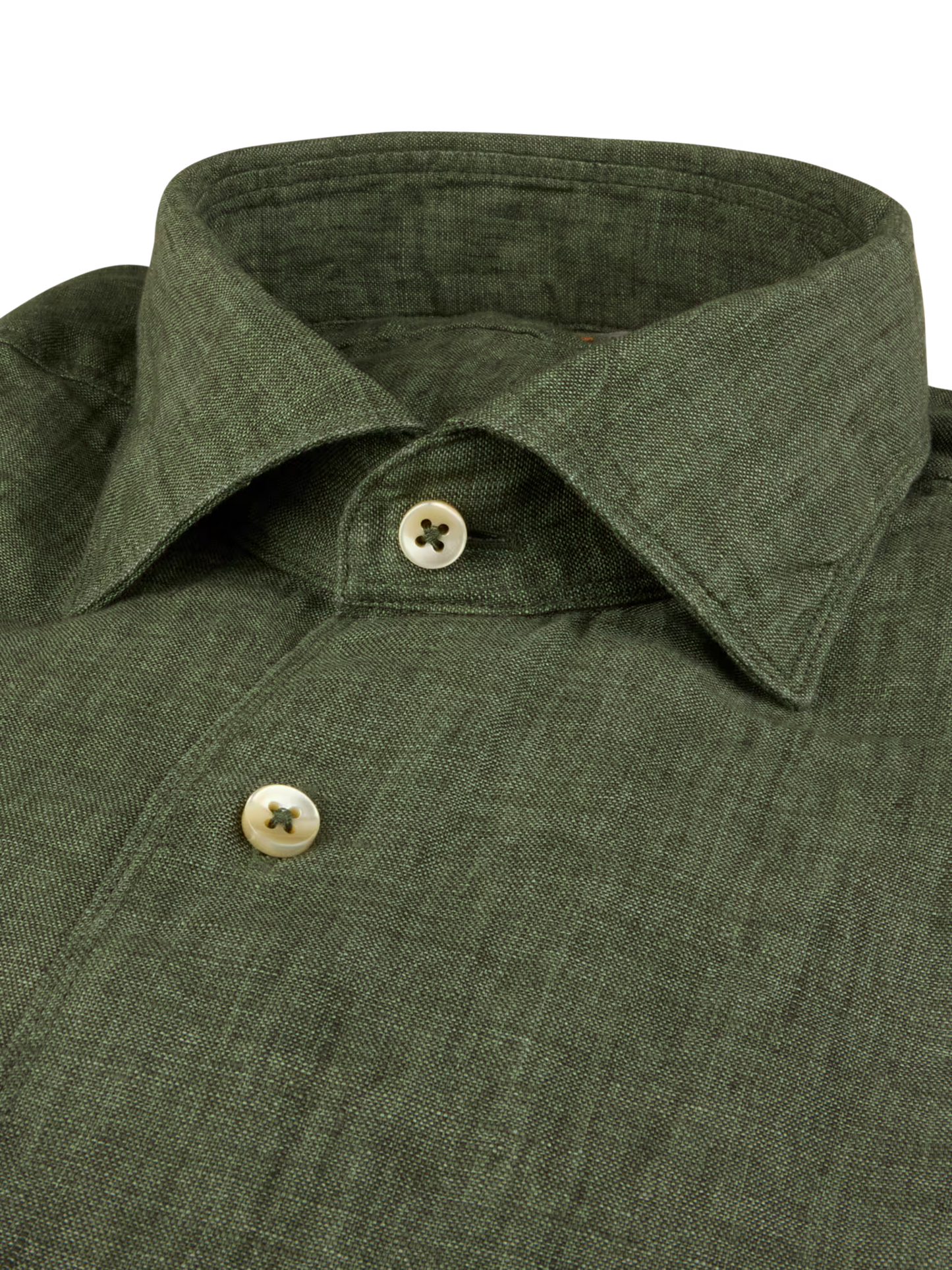 Stenströms Olive Linen Shirt in Slim Fit
