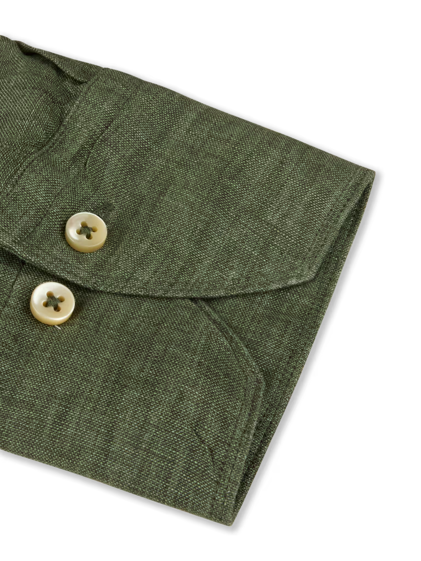 Stenströms Olive Linen Shirt in Slim Fit