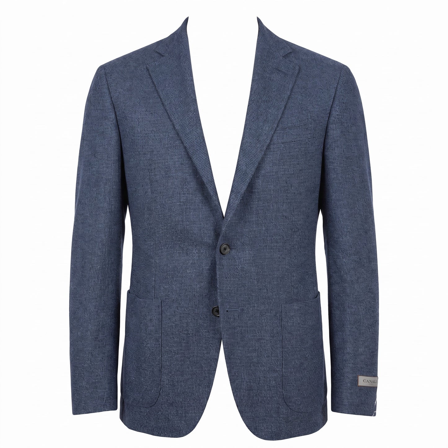 Canali Kei Model Wool Sport Coat in Heathered Blue