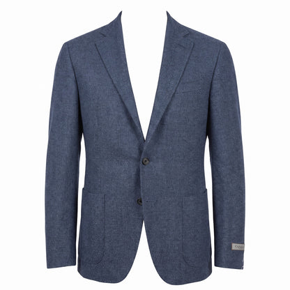 Canali Kei Model Wool Sport Coat in Heathered Blue