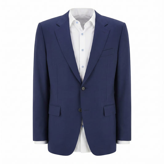 Canali Siena Model Sport Coat in Travel Wool–Navy
