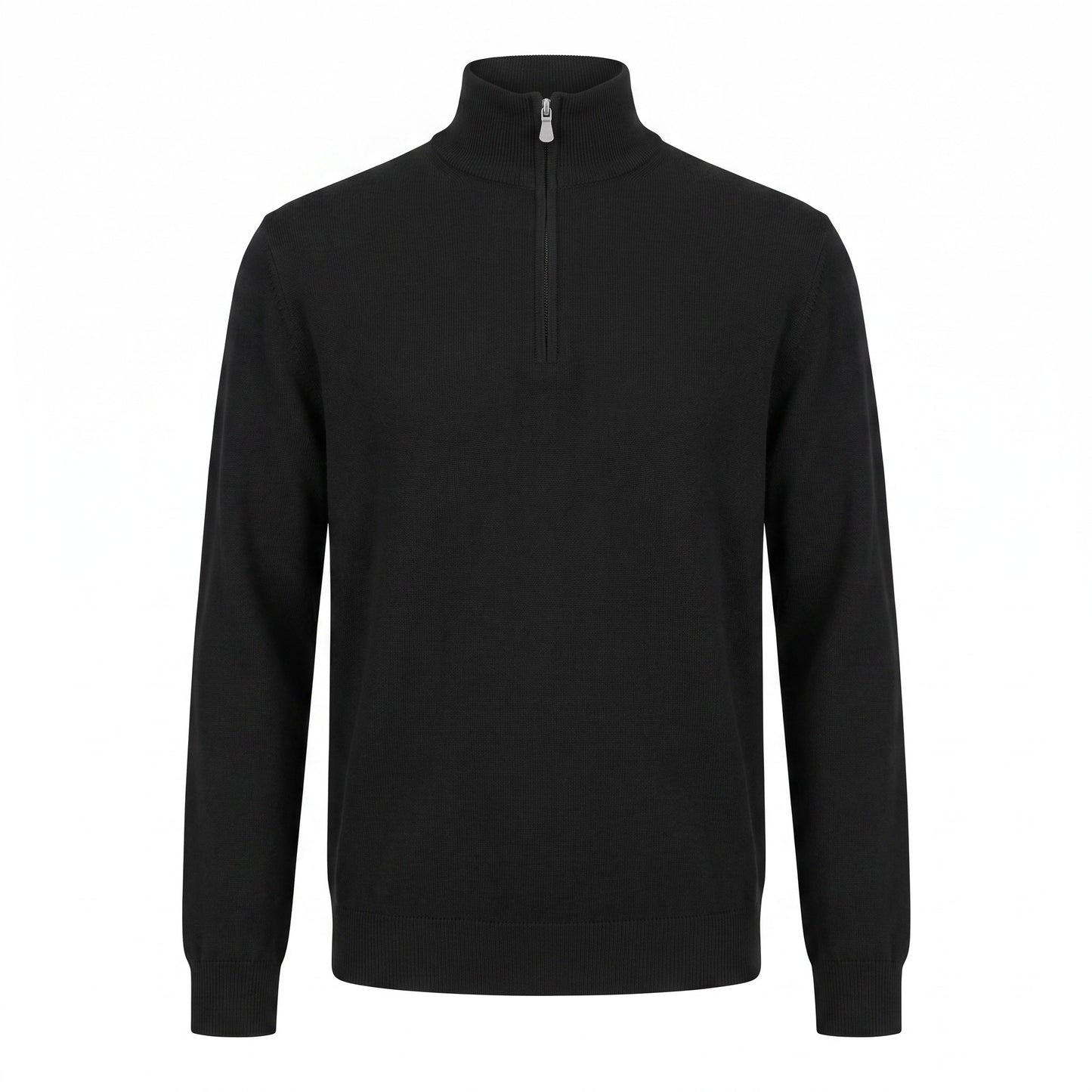 Gran Sasso 100% Cashmere Quarter-Zip Sweater in Black