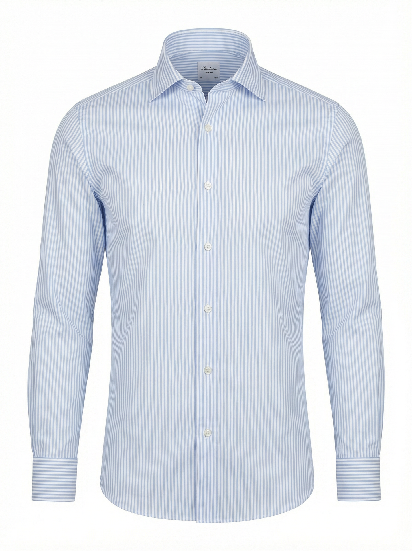 Stenströms Slim Light Blue Striped Twill Shirt