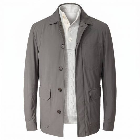 Waterville Nylon Car Coat in Charcoal Gray