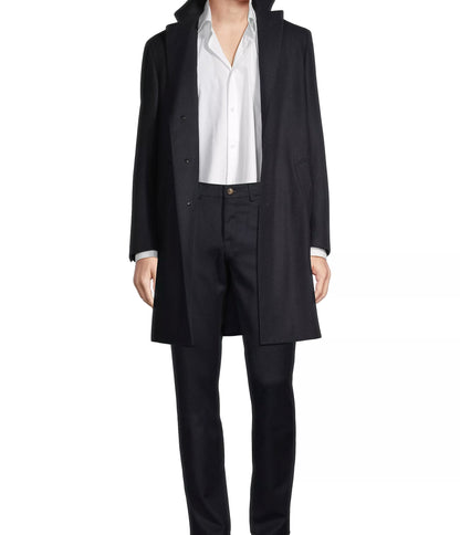 Canali Kei Wool & Cashmere Topcoat in Black