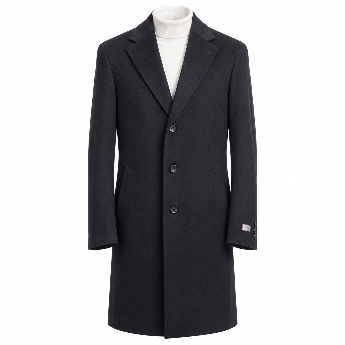 Canali Kei Wool & Cashmere Topcoat in Black
