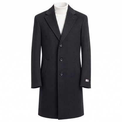 Canali Kei Wool & Cashmere Topcoat in Black