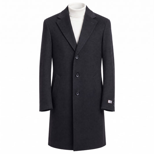 Canali Kei Wool & Cashmere Topcoat in Black
