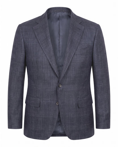Canali Kei Model Wool Silk and Linen Sport Coat in Navy