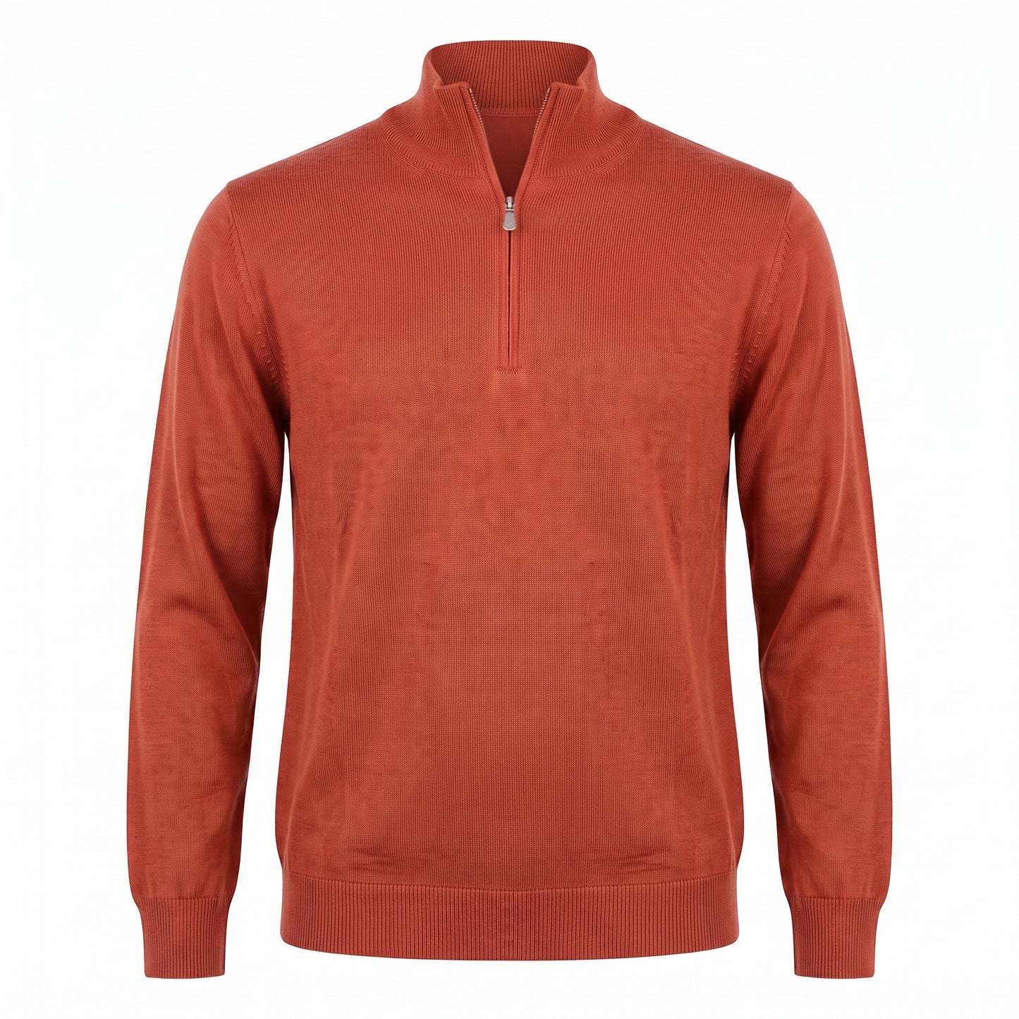 Gran Sasso Extra Fine Merino Wool Quarter-Zip Sweater in Brick