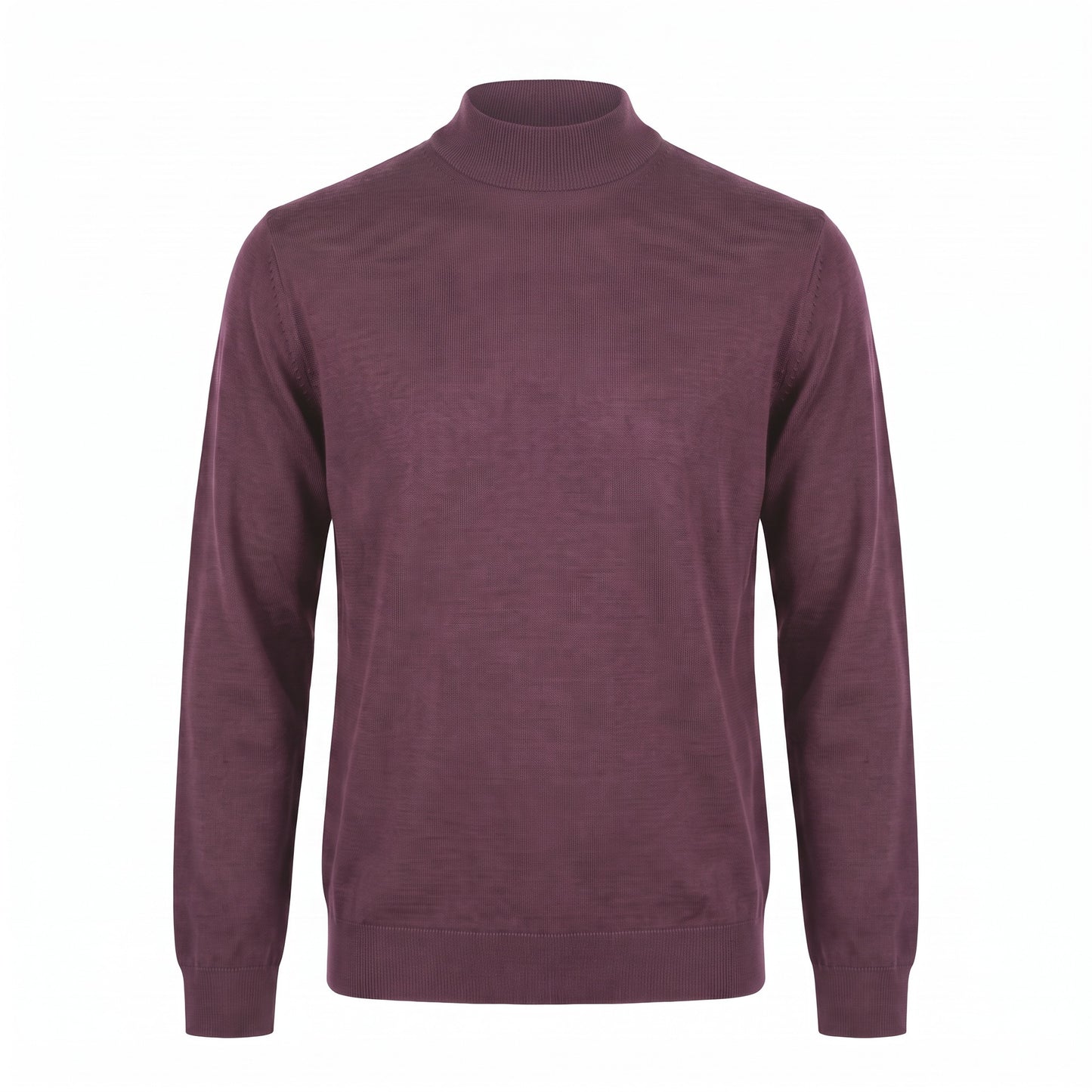 Ferrante Extra Fine Merino Wool Mock Sweater in Wine