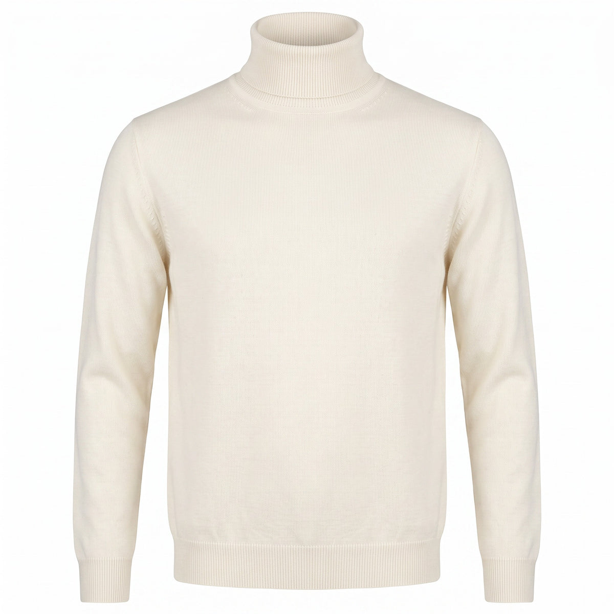 Ferrante Extra Fine Merino Wool Turtleneck Sweater in Eggshell