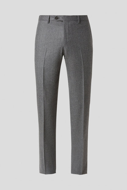 Canali Wool Flannel Dress Pants In Light Gray