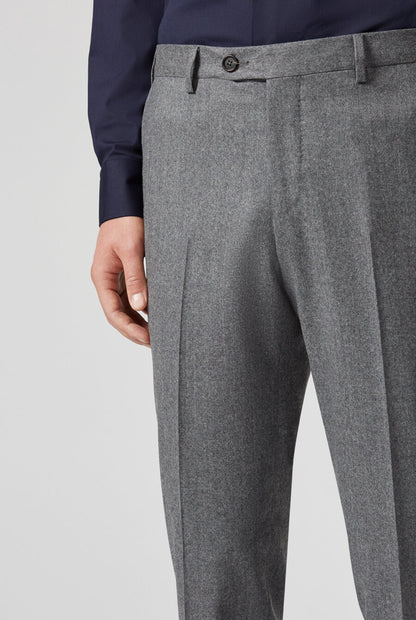 Canali Wool Flannel Dress Pants In Light Gray