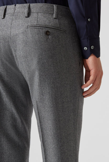 Canali Wool Flannel Dress Pants In Light Gray