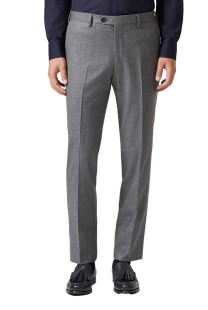 Canali Wool Flannel Dress Pants In Light Gray