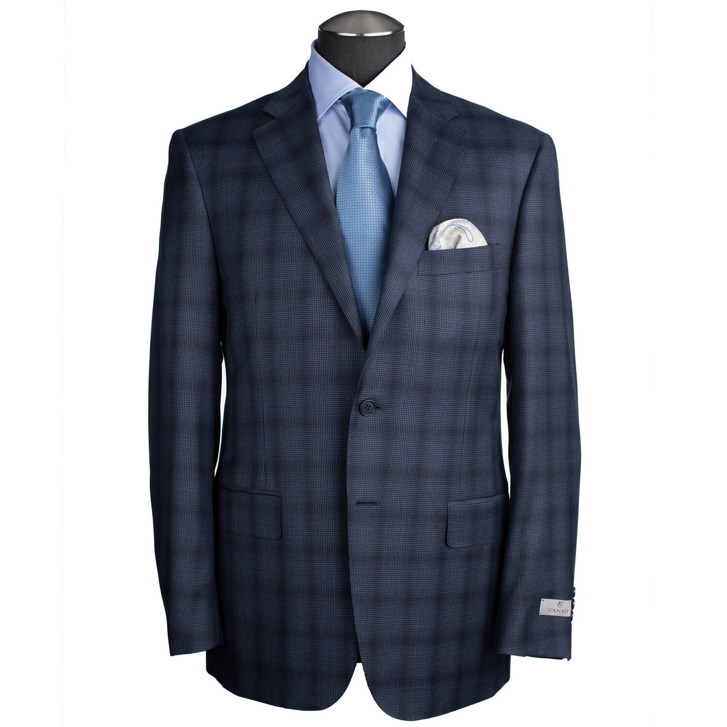 Canali Siena Model Suit in Blue Windowpane