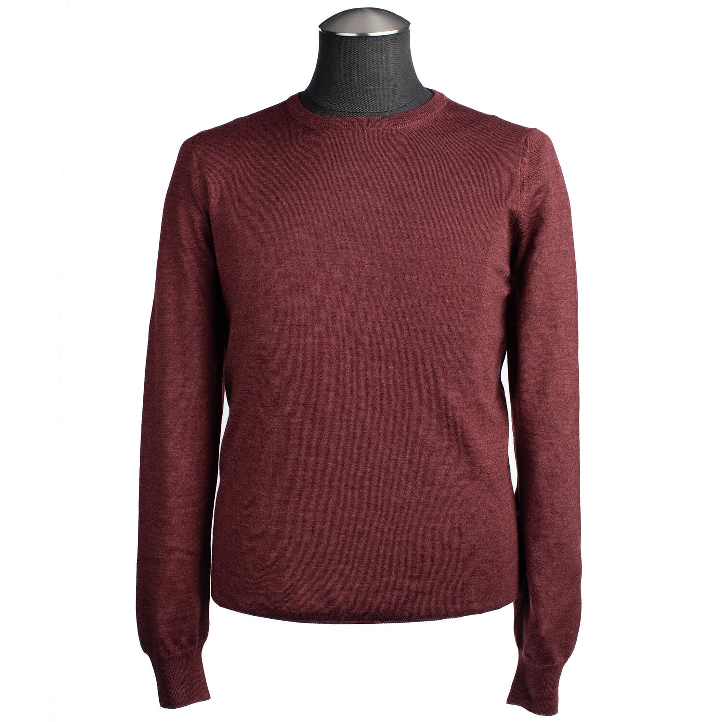 Gran Sasso Silk and Merino Wool Crew Neck Sweater in Brick