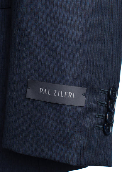Pal Zileri Model Z Super 130 Suit in Navy Tone-on-Tone Mini Stripe
