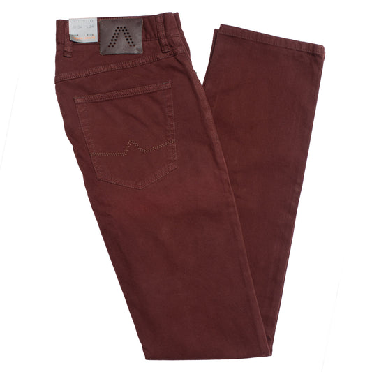 Alberto Jeans Pipe Regular Fit 1207-380 Cotton Twill in Maroon